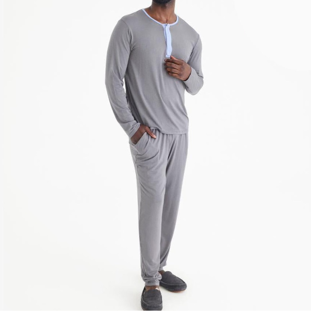 Magnetic Me grey mist blue long sleeve pants modal pajama set Men’s sz L NWT